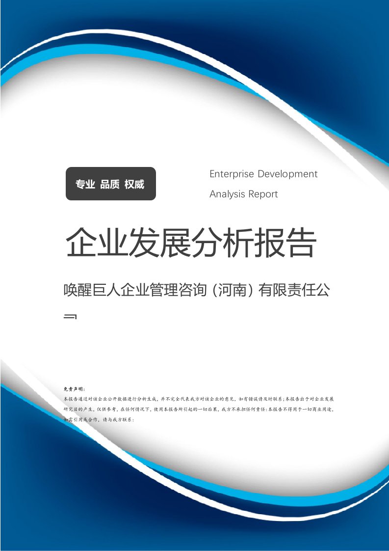 喚醒巨人企業(yè)管理咨詢（河南）有限責(zé)任公司發(fā)展分析與營銷策劃報告